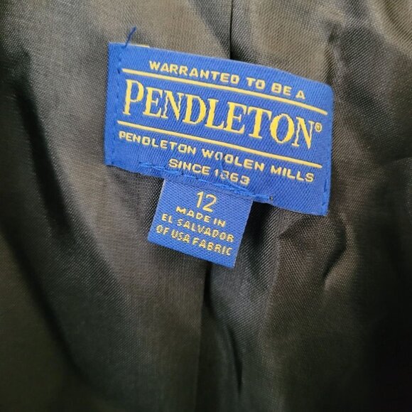 Pendleton Womens 100% Virgin Wool Brown Blazer Size 12 4 Button Front Nwt - Picture 2 of 9